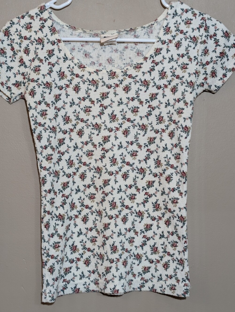 Vintage 90s Y2K Basic Editions Floral Baby Tee